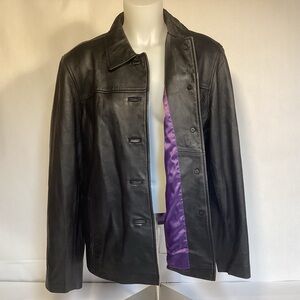 JL Colebrook Women’s Black Leather Jacket size Large